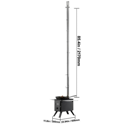 VEVOR Wood Stove, 86 inch, Alloy Steel Camping Tent Stove
