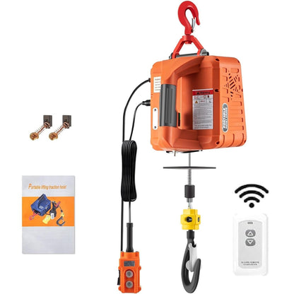 VEVOR 3-in-1 Electric Hoist Winch – 1100 lbs, 1500W