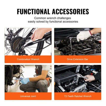 Vevor Mechanics Tool Set and Socket Set with various Accessories, Storage Case