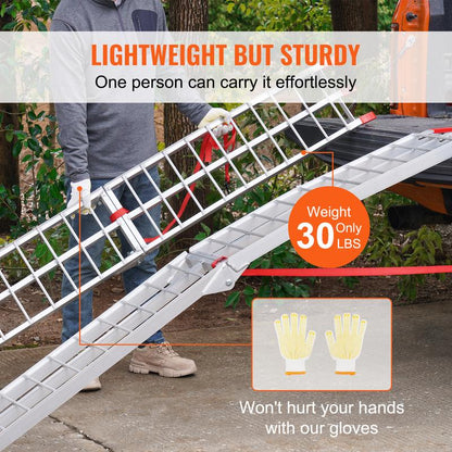 VEVOR 1500 lbs Capacity Folding Aluminum Ramps, 2-Pack