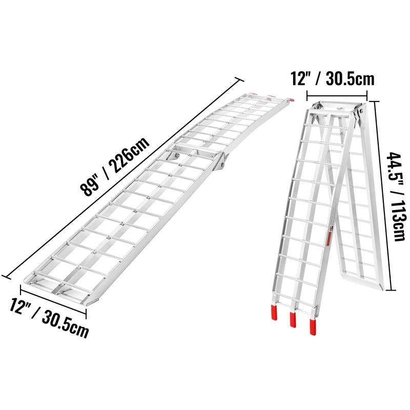 VEVOR 1500 lbs Capacity Folding Aluminum Ramps, 2-Pack