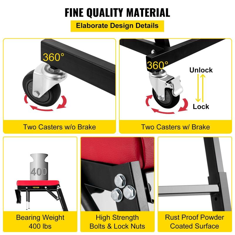 VEVOR 400 LBS Capacity Adjustable High Creeper for Auto Repair