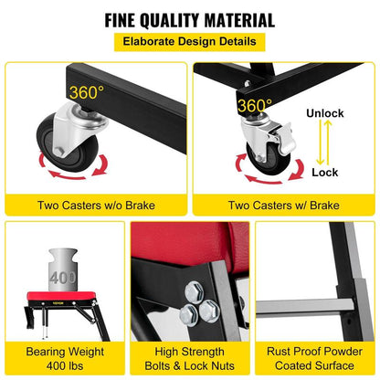 VEVOR 400 LBS Capacity Adjustable High Creeper for Auto Repair